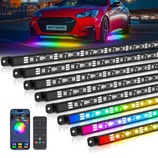 MICTUNING 8PCS Aluminum RGB Underglow LED Light Bar, Underbody Light Strip Kit picture