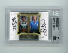 2013-14 Exquisite Magic Johnson Larry Bird Enshrinements Duos Auto /15 BGS 7/10 picture