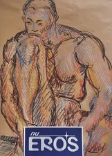 Vintage Gay Interest Male Figure Drawing Artwork Ohio artist Rosemarie Bloch picture