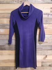 The Limited Women’s Small Purple Black Colorblock Cowl Neck Sweater Dress picture