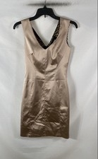 Vintage Y2K D&G Women's Champagne Satin Leopard Sheath Dress Size S picture