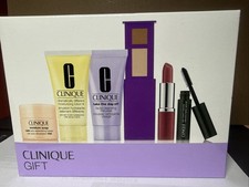 CLINIQUE 6 PC SET cleansing mousse, lotion, hydrator, mascara, eyeshadow, lipstk picture