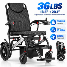 36lb Lightweight Foldable Electric Wheelchair Airline Approved Power Chair 350lb picture