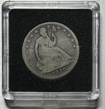 1860-O 50c Seated Liberty Silver Half Dollar - RAW -   picture