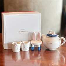 Starbucks Cute Bunny Rabbit Ceramic Teapot Set | Limited Edition 4-Piece Tea Set picture