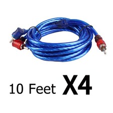 4x 10FT RCA Cable - Home Car Audio DVD Hi-Fi Dual Channel Male Copper Wire Cord picture