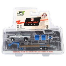 Raw Chase ~ 1/64 1993 1st Gen Dodge Ram W-350 Dually Pickup, Flatbed, 51663-B picture