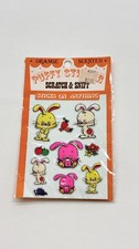 Vintage 1978 Marukai Orange Scented Puffy Scratch Sniff Bunny Stickers picture