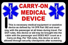 Personalized Carry-On Medical Device Luggage/Bag Tag picture