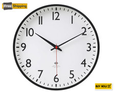 Mainstays 11.5” Quartz Black & White Schoolhouse Wall Clock -  picture