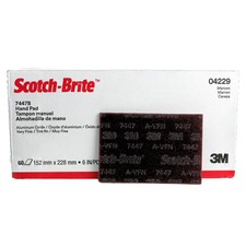 Scotch-Brite 7447B General Purpose Hand Pad 6 in. x 9 in. (Maroon) Bulk 60/Box picture