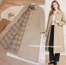 BURBERRY Trench Coat Authentic Vintage England Balmacaan Long Beige M/UK10/US8 picture