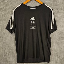 Adidas Mens Ultimate 2.0 Climalite Black Graphic T-Shirt Multilingual Large L picture