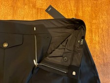 NWT Phix Black High Waisted Side Buckle Flare Trousers 32R picture