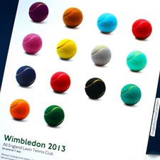 OFFICIAL 2013 WIMBLEDON TENNIS POP ART POSTER LONDON ENGLAND CHAMPIONSHIPS BALLS picture