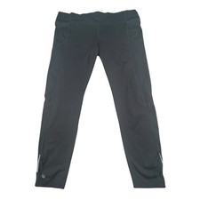 Athleta Womens 1X Curvy Black Leggings Zip Ankle Pockets Pull On Gym Activewear picture