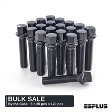 120 Pcs Black M14x1.5 17mm Hex Ball Seat Lug Bolts Bulk 6 Boxes x 20 picture