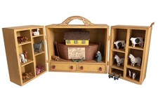 Vtg Millwood Toy Company Noah’s Ark Sunday Toy Boat Animals Case Folk Art Signed picture