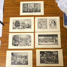 Lot of 7 Antique Printing Art Prints picture