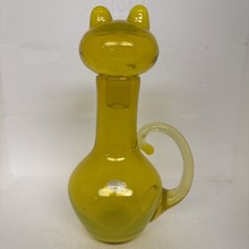 Blenko Glass Cat - FeLine Decanter 2516 - Citrine picture
