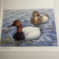 1986 Canada Duck Print J Fenwick Lansdowne with 2 Stamps; 1 Artist Signed picture