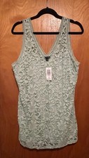 Torrid Stretch V Neck Lace Tank Size 2 Mint Green picture