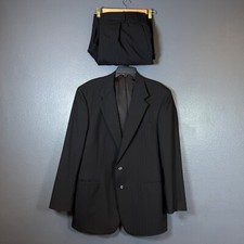 Tom James us44r men black/blue stripes suit jacket with pants vintage Exclusive picture
