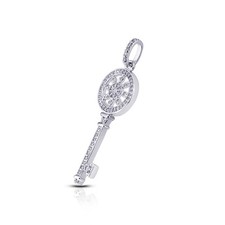 1/2 TCW F VS2 Round Brilliant Earth Mined Certified Diamonds 14kw Gold Pendant picture