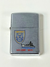 Vintage Zippo USS Leahy DLG-16 Navy Ship Lighter Non-Working AS-IS picture