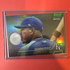 Topps 2022 Stadium Club Chrome Salvador Perez Green Refractor /99 & Blue Ref/199 picture