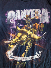 90s Pantera Cowboys From Hell Graphic T-Shirt Black Rock & Pop Music Tee picture