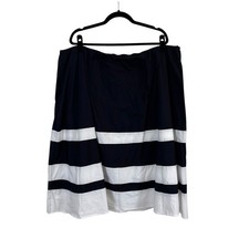 Dialogue Midi Skirt Plus 3X Navy Blue White Sailor Stripe Nautical picture