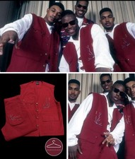Karl Kani Vintage 90s OG Jodeci Red Denim Suit Vest Jeans Set Rare Grail picture
