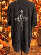 VTG Affliction Original 90’s T Shirt Men Sz 2XL  Black Cross Grunge Tee Y2K picture