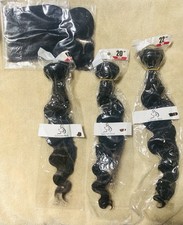 3 Deep wave Brazilian Virgin 100% Human Hair Bundles 18 20 22 With 16 Closure picture