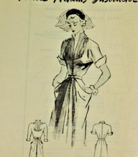 1950s Mail-order Anne Adams Miss #4658 Drape Hip Dress Sz: 16 B34