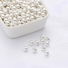 925 Sterling Silver Round Spacer Beads Jewelry Making Loose Findings picture