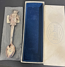 Vintage Ralph Lauren Polo Bear Silverplate Infant Feeding Spoon USA Sweater NIB picture