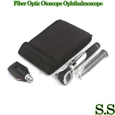 NEW FIBER Otoscope Ophthalmoscope Examination LED Diagnostic ENT SET Kit-BLACK picture