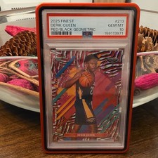 POP 1 Topps 2025 Finest Derik Queen Rare Red/Black Geometric #213 RC PSA 10 5/5 picture
