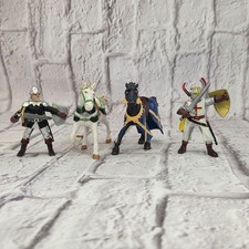 Vintage Toy Papo 1998-2001 Medieval Knights & Horses Figurines Set Of 4  picture
