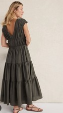 Haven Well Within Green Sleeveless V-Neck Tiered Lined Woven Dress Size M picture