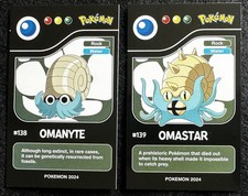 OMANYTE X OMASTAR EVOLUTION - POKEMON KANTO CCG POKEDEX BLACK RE-EDITIONS picture