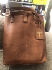 Wine Enthusiast Buffalo Leather Two Bottle Wine Holder - Personalized With “T”  picture