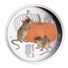 2020 Australia Perth Mint Lunar Mouse Colorized 1/4 oz Silver Coin picture