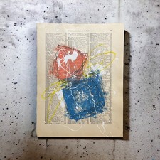 Original Mixed Media Abstract Art Painting 10x13.5” Wanderlust Series #21 picture