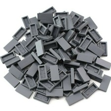 TCM BRICKS Dark Bluish Gray 1x2 Tile Smooth Flat X100 Compatible Part fits 3069 picture