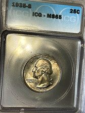 1935-S Washington Quarter ICG MS65-Beautifully Toned GEM picture
