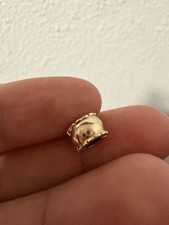 Pandora Retired Solid 14kt Yellow Gold Beveled Spacer Clip Charm picture