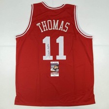 Autographed/Signed Isiah Thomas Indiana Red Basketball Jersey JSA COA picture